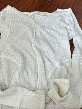 We The Free Open Knit Lightweight White Cardigan